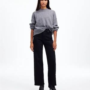 Madewell The Perfect Vintage Wide-Leg Jean 29 Standard Black Rinse Wash